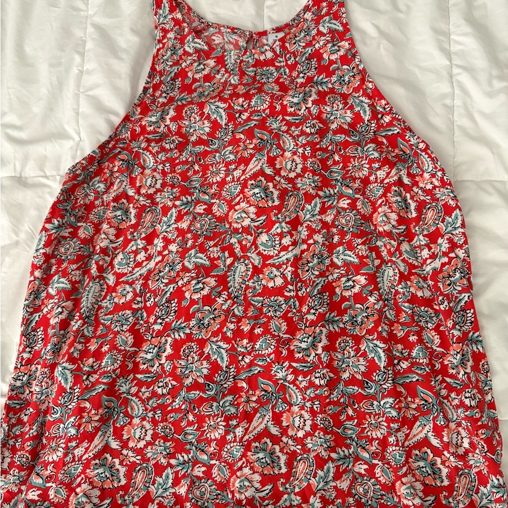 Old Navy Red Floral Tank Top